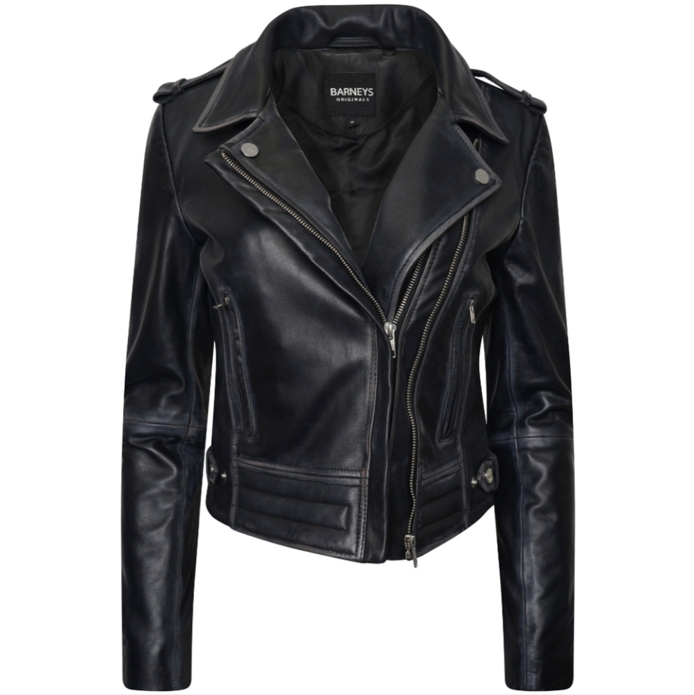 Barney's Originals Women's Tall Washed Leather Jacket - The Beppe